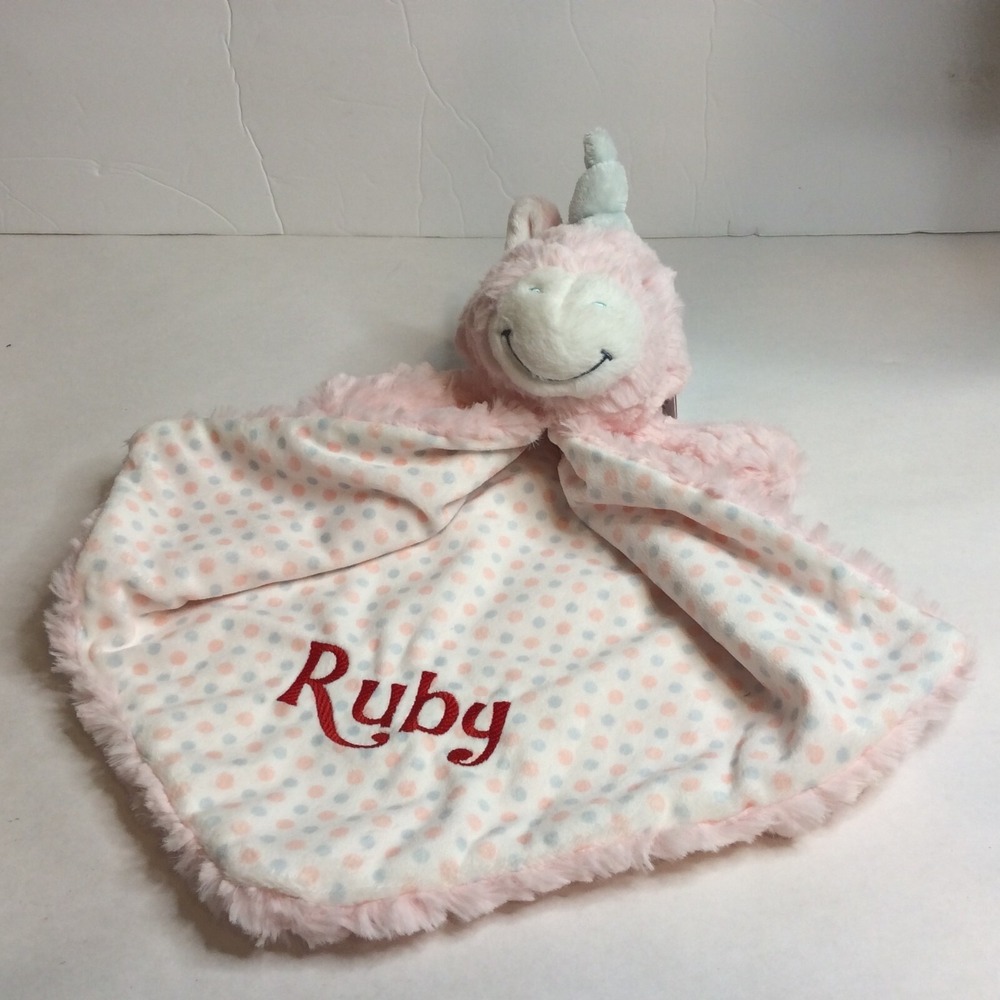 Ebba Aria Luvster Pink Unicorn Baby Lovey Personalized Ruby 23027 NEW